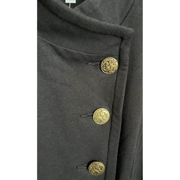 NWT! Cabi Grab & Go Military Style Steampunk Women's M Cotton Coat - Black #695 - Picture 4 of 10